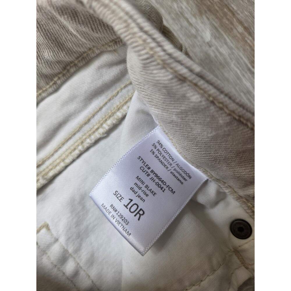 Hidden Los Angeles Mini Blake Dad Jeans Girls 10R Beige Leaf Print Mid Rise EUC - Picture 5 of 11